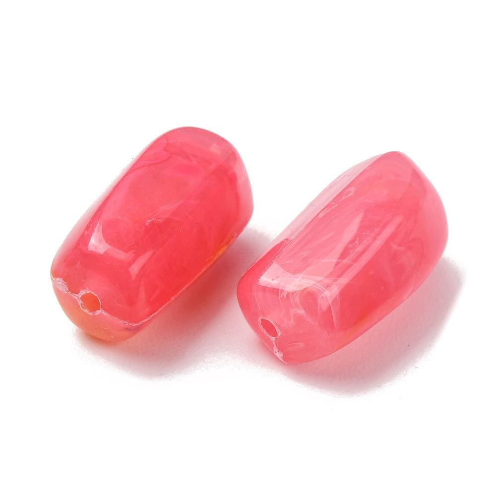 Acryl Kraal Edelsteen Look Facet Tube Rood 25x14mm - per stuk-Kralen-Kraaltjes van Renate