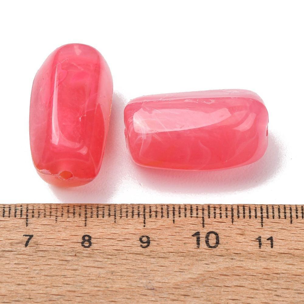 Acryl Kraal Edelsteen Look Facet Tube Rood 25x14mm - per stuk-Kralen-Kraaltjes van Renate