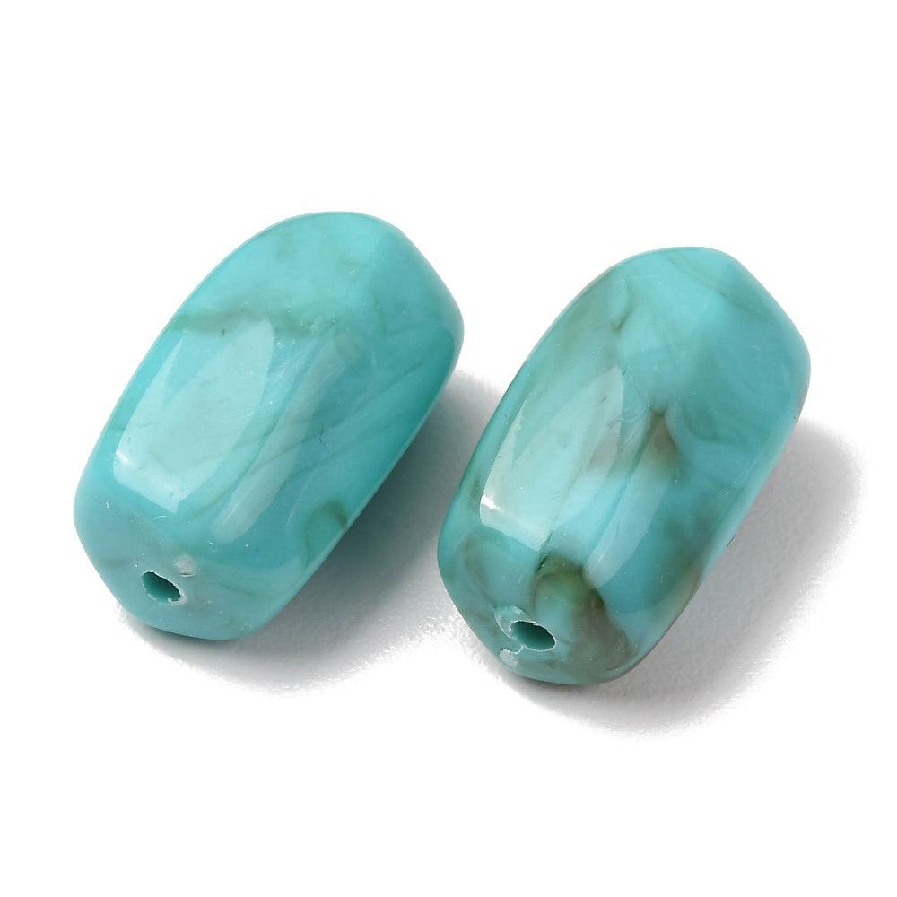 Acryl Kraal Edelsteen Look Facet Tube Turquoise 25x14mm - per stuk-Kralen-Kraaltjes van Renate