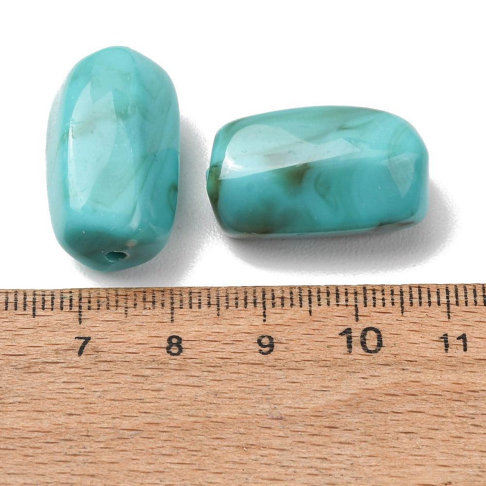 Acryl Kraal Edelsteen Look Facet Tube Turquoise 25x14mm - per stuk-Kralen-Kraaltjes van Renate