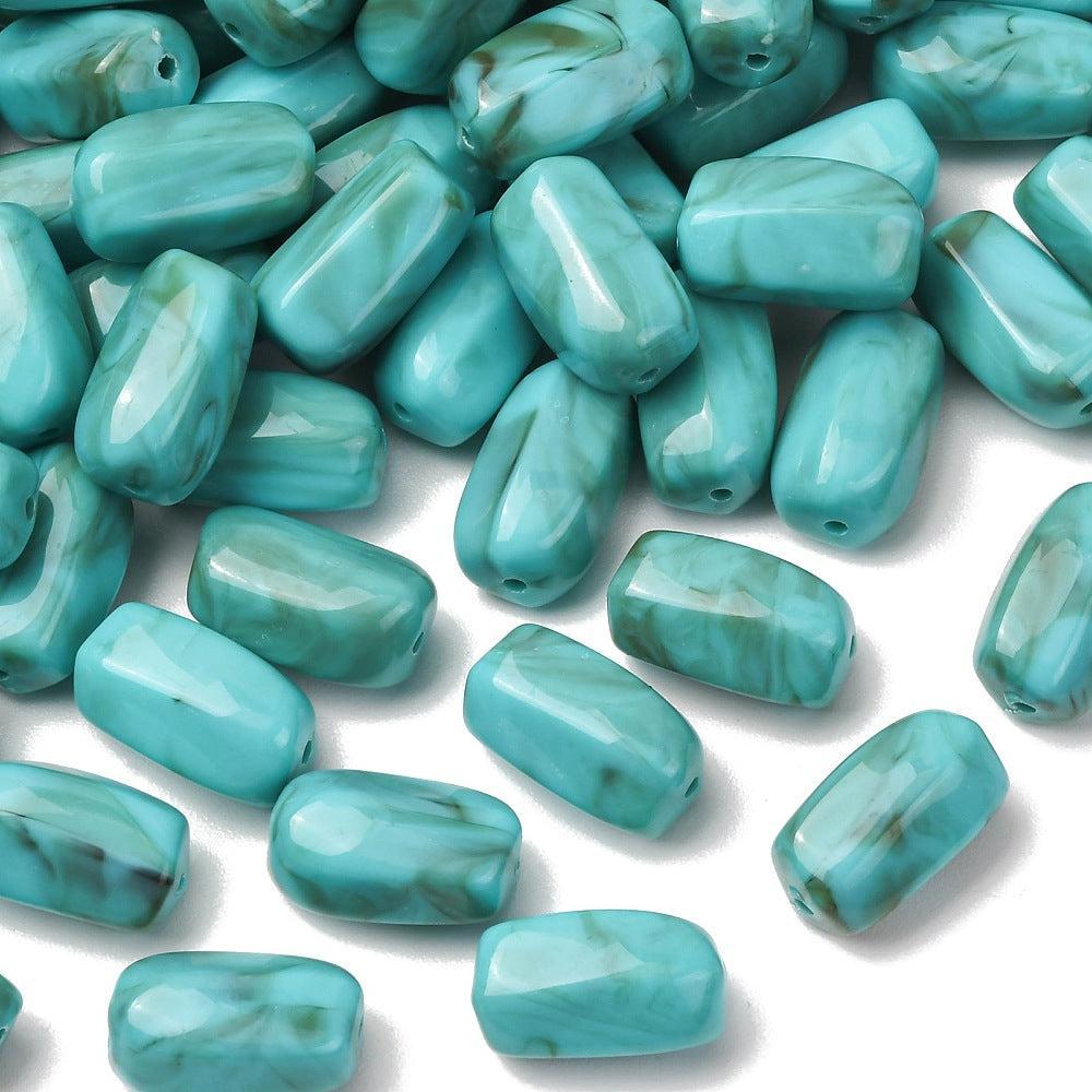 Acryl Kraal Edelsteen Look Facet Tube Turquoise 25x14mm - per stuk-Kralen-Kraaltjes van Renate