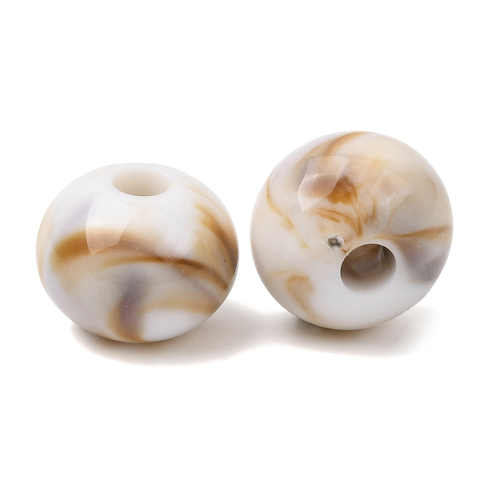 Acryl Kraal Edelsteen Look Groot Gat Rond Crème 17mm - per stuk-Kralen-Kraaltjes van Renate