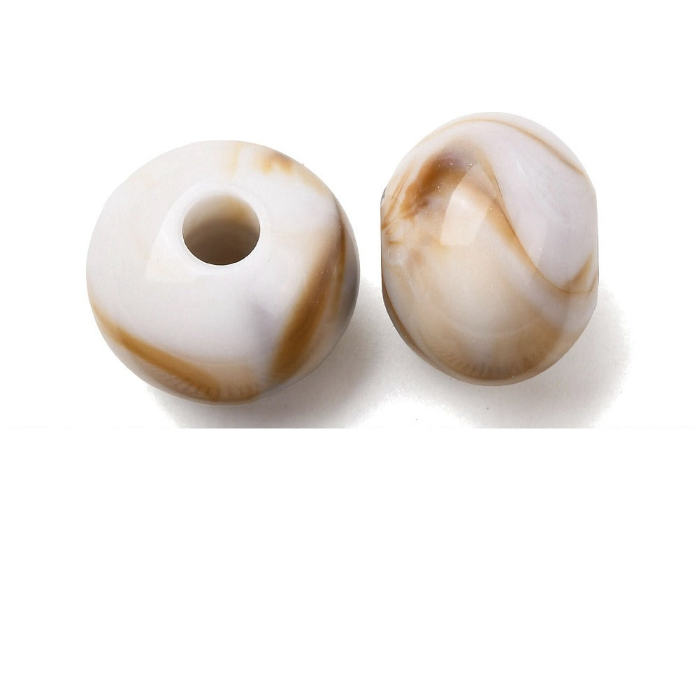 Acryl Kraal Edelsteen Look Groot Gat Rond Crème 17mm - per stuk-Kralen-Kraaltjes van Renate