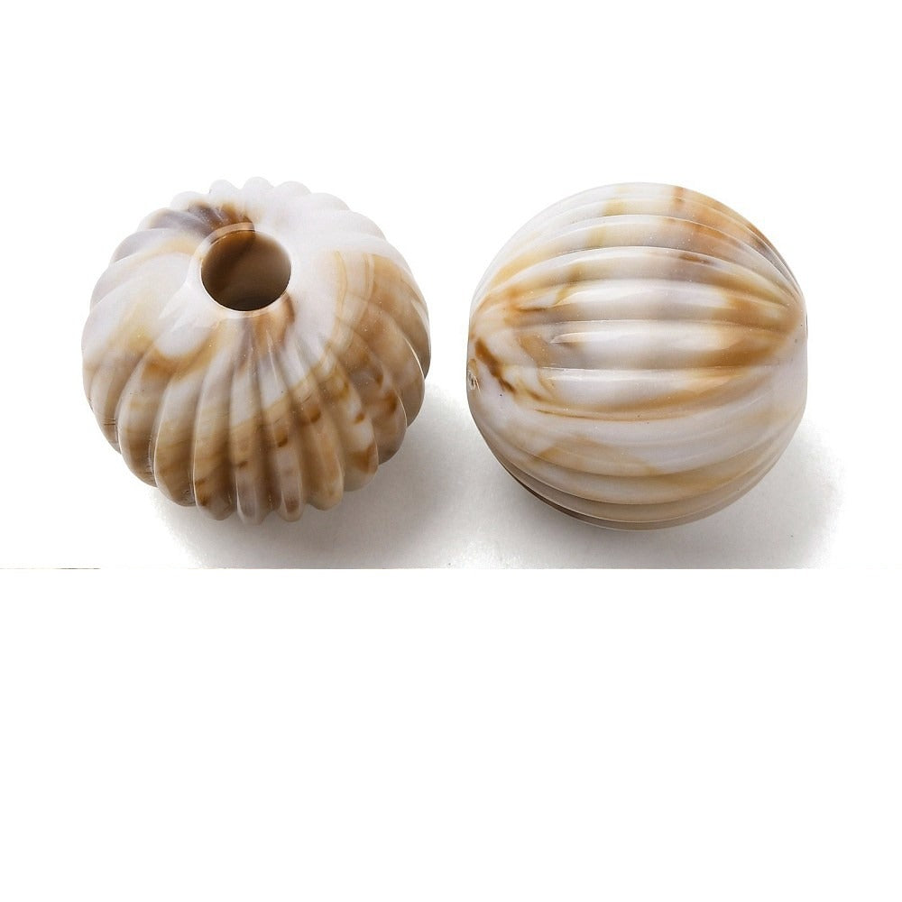 Acryl Kraal Edelsteen Look Groot Gat Rond Crème 20mm - per stuk-Kralen-Kraaltjes van Renate