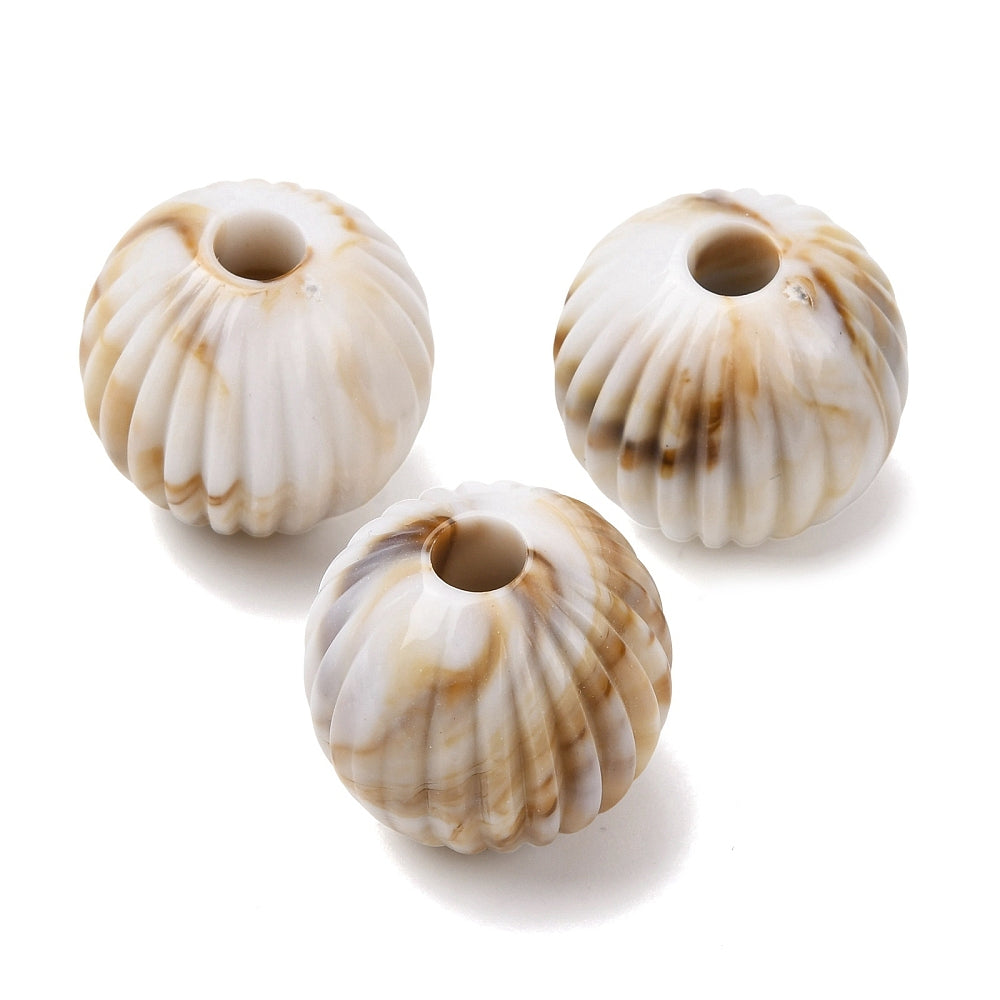 Acryl Kraal Edelsteen Look Groot Gat Rond Crème 20mm - per stuk-Kralen-Kraaltjes van Renate