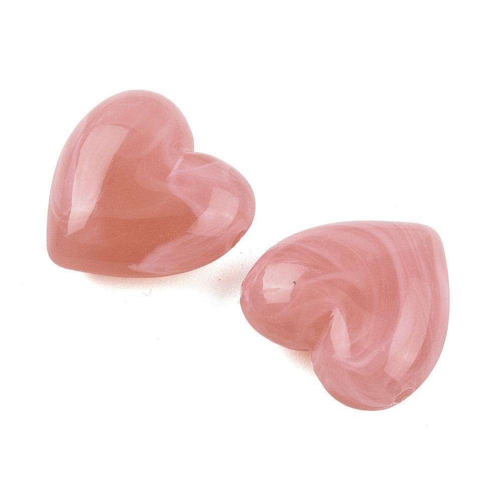 Acryl kraal hart Blush Roze 22mm - per stuk-Kralen-Kraaltjes van Renate