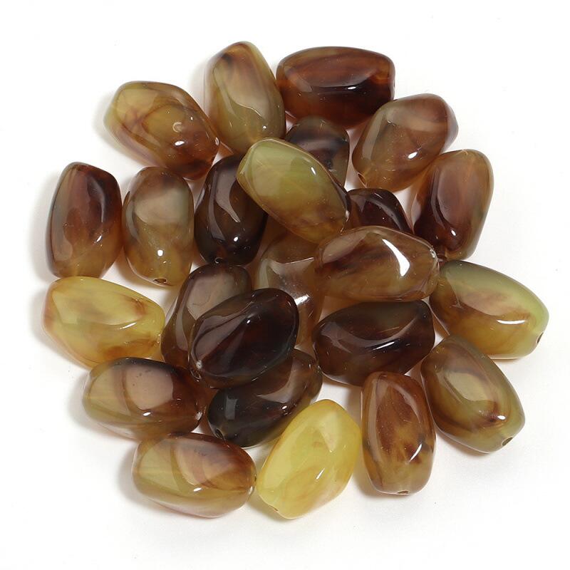 Acryl Kraal Edelsteen Look Nugget Camel 21mm - per stuk-Kralen-Kraaltjes van Renate