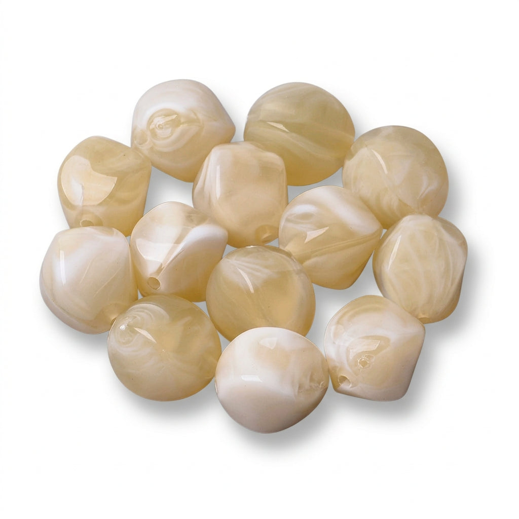 Acryl Kraal Edelsteen Look Nugget Crème 16mm - per stuk-Kralen-Kraaltjes van Renate