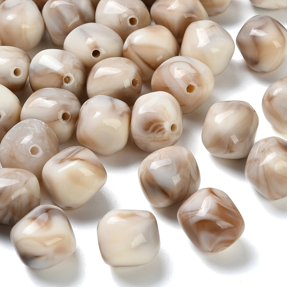Acryl Kraal Edelsteen Look Nugget Crème 19mm - per stuk-Kralen-Kraaltjes van Renate