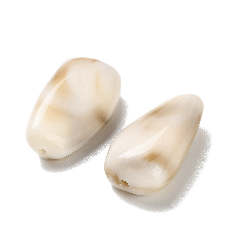 Acryl Kraal Edelsteen Look Nugget Crème 28mm - per stuk-Kralen-Kraaltjes van Renate