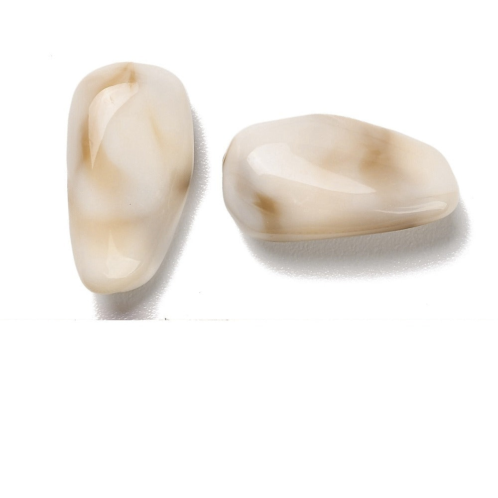 Acryl Kraal Edelsteen Look Nugget Crème 28mm - per stuk-Kralen-Kraaltjes van Renate