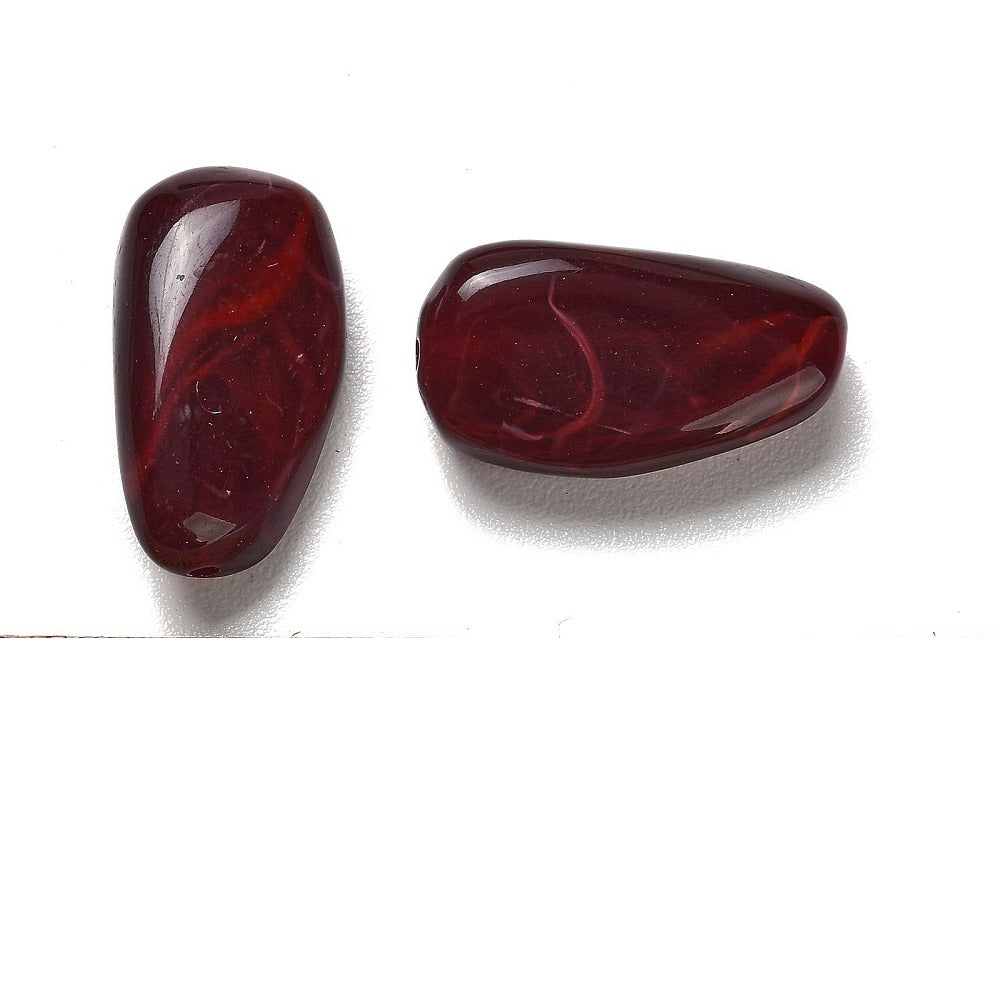 Acryl Kraal Edelsteen Look Nugget Donkerrood 28mm - per stuk-Kralen-Kraaltjes van Renate