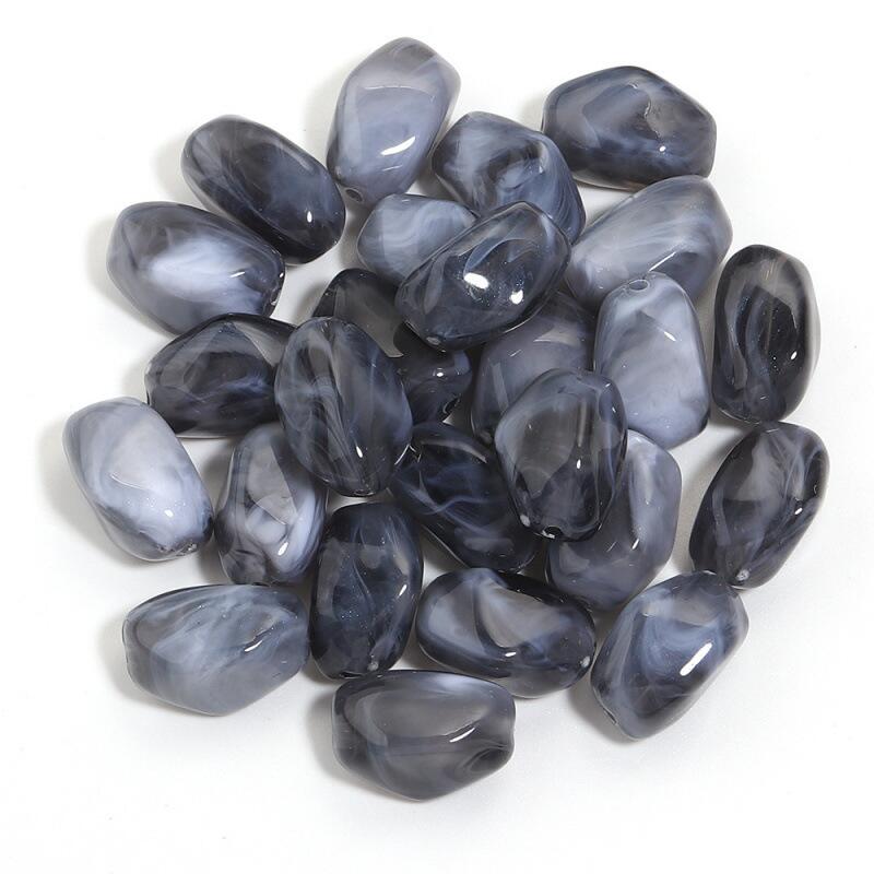 Acryl Kraal Edelsteen Look Nugget Grijsblauw 21mm - per stuk-Kralen-Kraaltjes van Renate