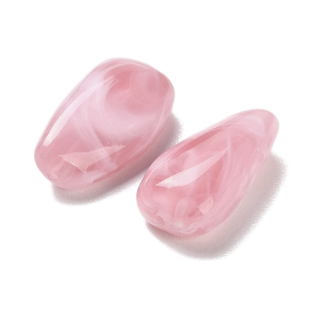 Acryl Kraal Edelsteen Look Nugget Oudroze 28mm - per stuk-Kralen-Kraaltjes van Renate