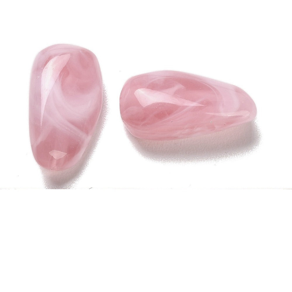 Acryl Kraal Edelsteen Look Nugget Oudroze 28mm - per stuk-Kralen-Kraaltjes van Renate