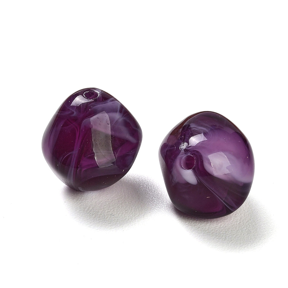 Acryl Kraal Edelsteen Look Nugget Paars 19mm - per stuk-Kralen-Kraaltjes van Renate