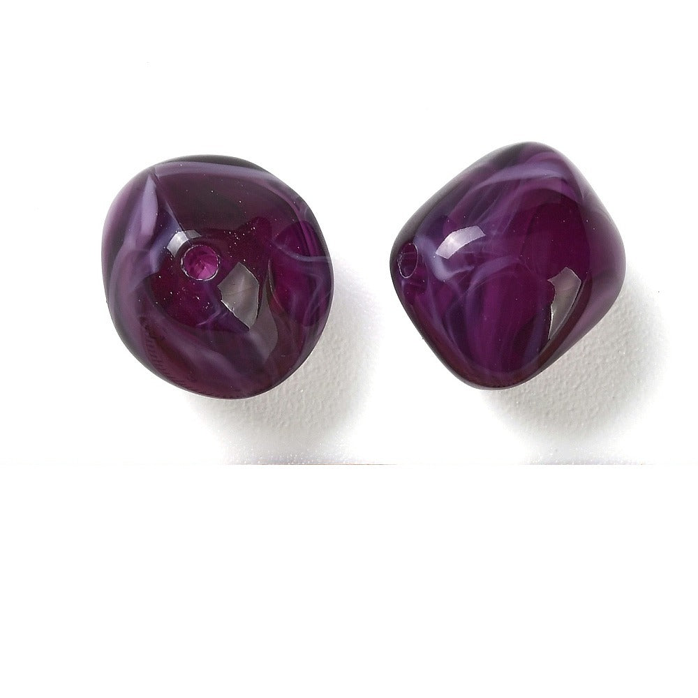 Acryl Kraal Edelsteen Look Nugget Paars 19mm - per stuk-Kralen-Kraaltjes van Renate