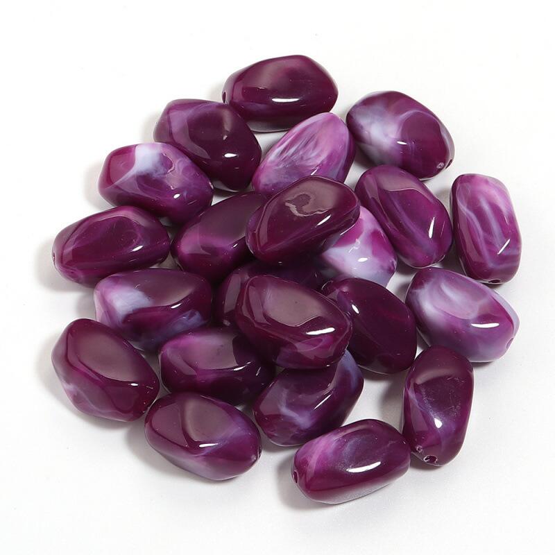 Acryl Kraal Edelsteen Look Nugget Paars 21mm - per stuk-Kralen-Kraaltjes van Renate