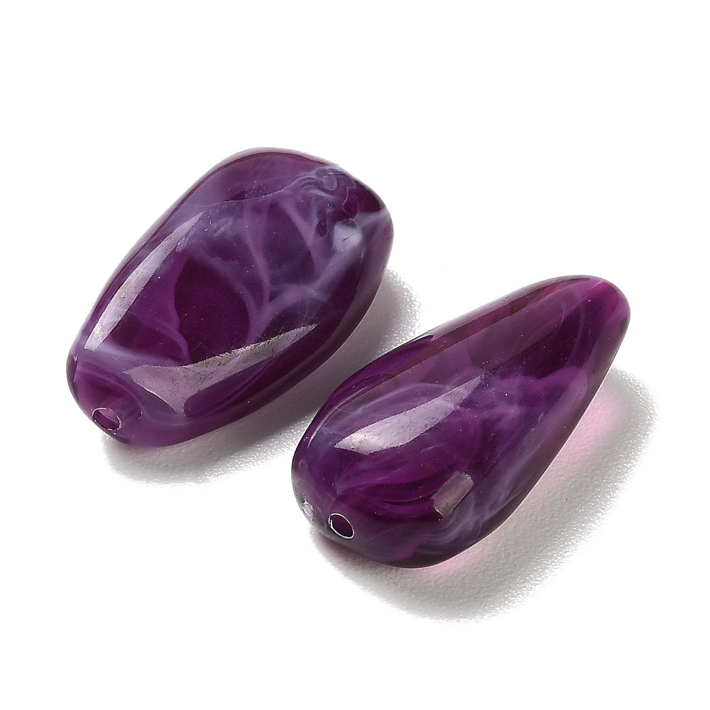 Acryl Kraal Edelsteen Look Nugget Paars 28mm - per stuk-Kralen-Kraaltjes van Renate