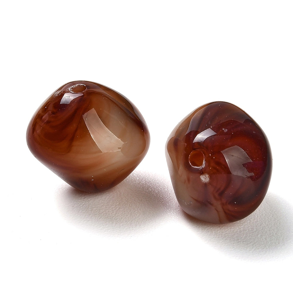 Acryl Kraal Edelsteen Look Nugget Roestbruin 19mm - per stuk-Kralen-Kraaltjes van Renate