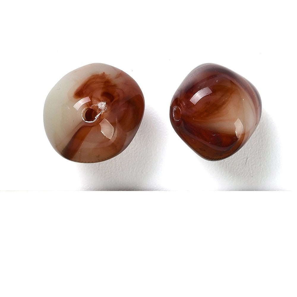 Acryl Kraal Edelsteen Look Nugget Roestbruin 19mm - per stuk-Kralen-Kraaltjes van Renate