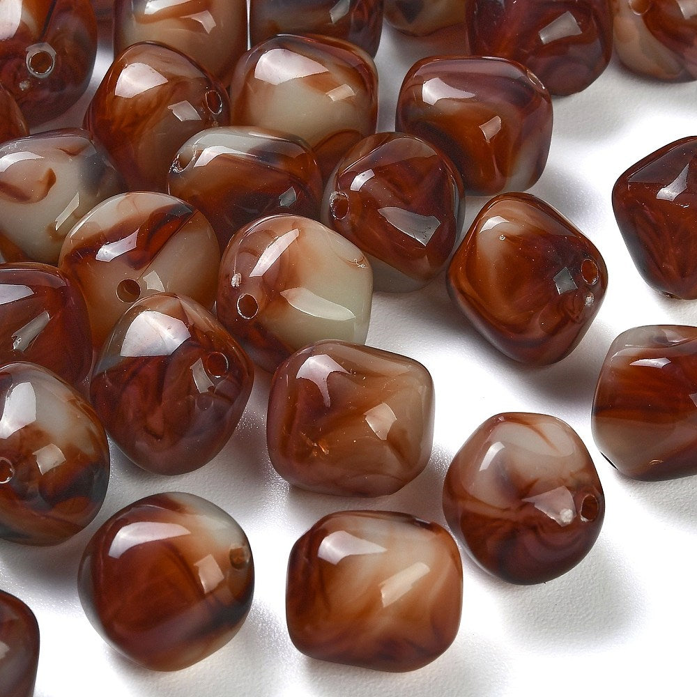 Acryl Kraal Edelsteen Look Nugget Roestbruin 19mm - per stuk-Kralen-Kraaltjes van Renate