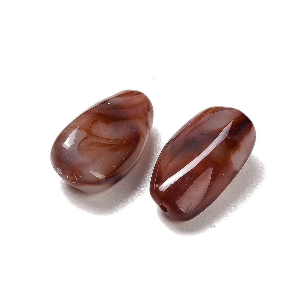 Acryl Kraal Edelsteen Look Nugget Roestbruin 28mm - per stuk-Kralen-Kraaltjes van Renate