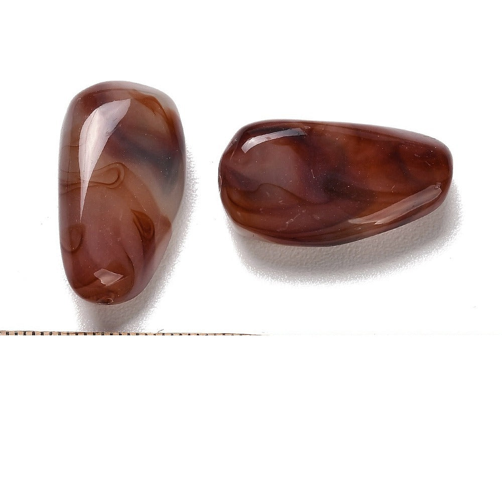 Acryl Kraal Edelsteen Look Nugget Roestbruin 28mm - per stuk-Kralen-Kraaltjes van Renate
