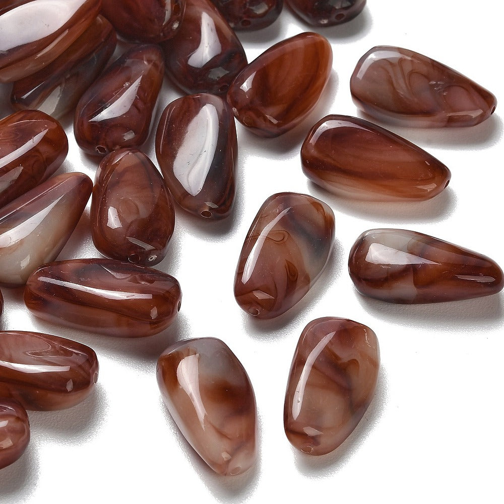 Acryl Kraal Edelsteen Look Nugget Roestbruin 28mm - per stuk-Kralen-Kraaltjes van Renate