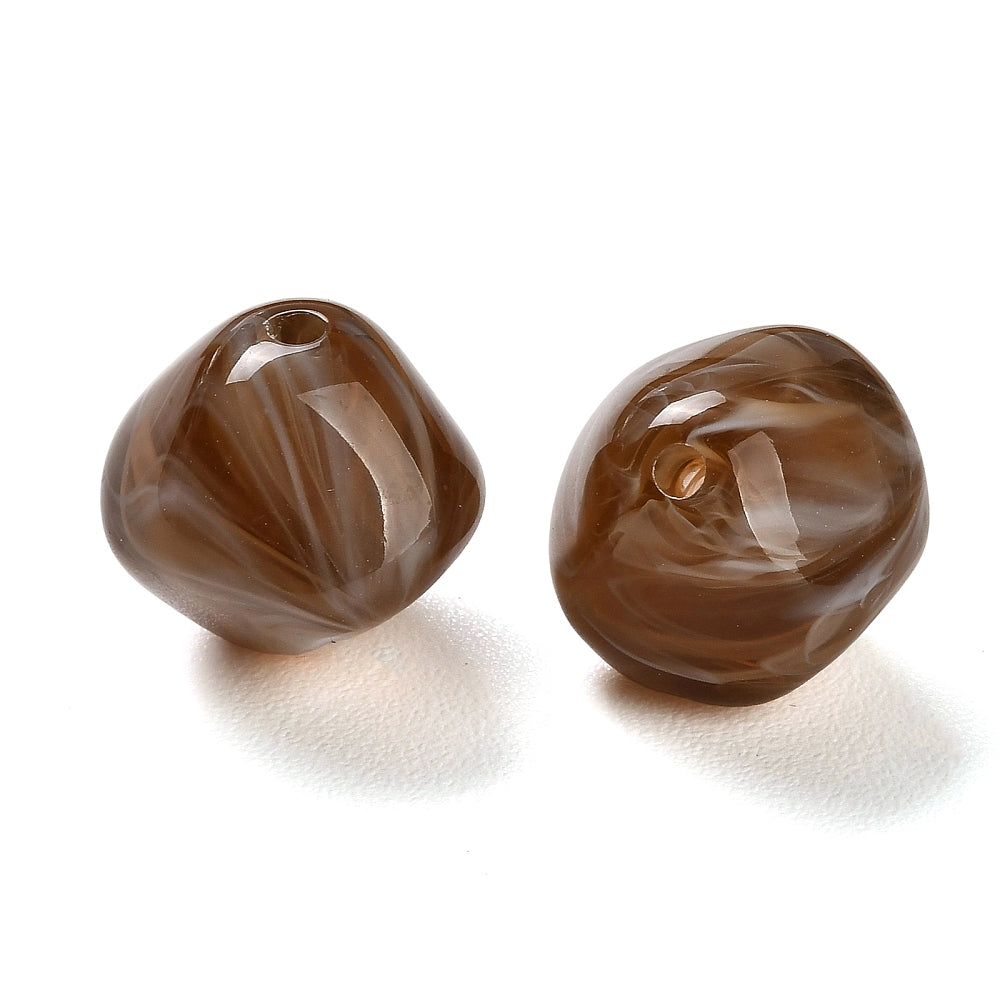 Acryl Kraal Edelsteen Look Nugget Transparant Bruin 19mm - per stuk-Kralen-Kraaltjes van Renate