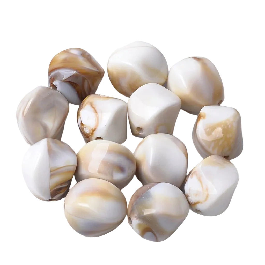 Acryl Kraal Edelsteen Look Nugget Wit 16mm - per stuk-Kralen-Kraaltjes van Renate