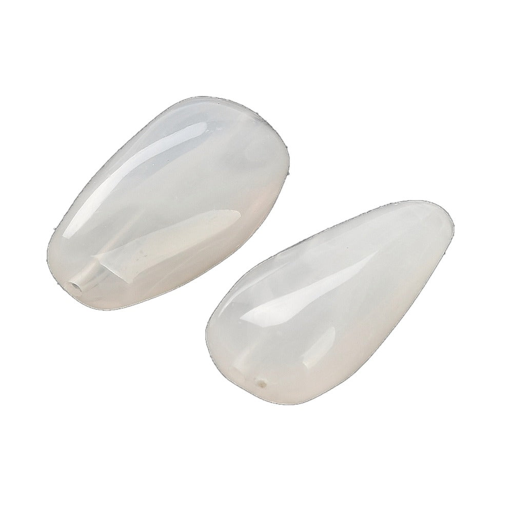 Acryl Kraal Edelsteen Look Nugget Wit 28mm - per stuk-Kralen-Kraaltjes van Renate