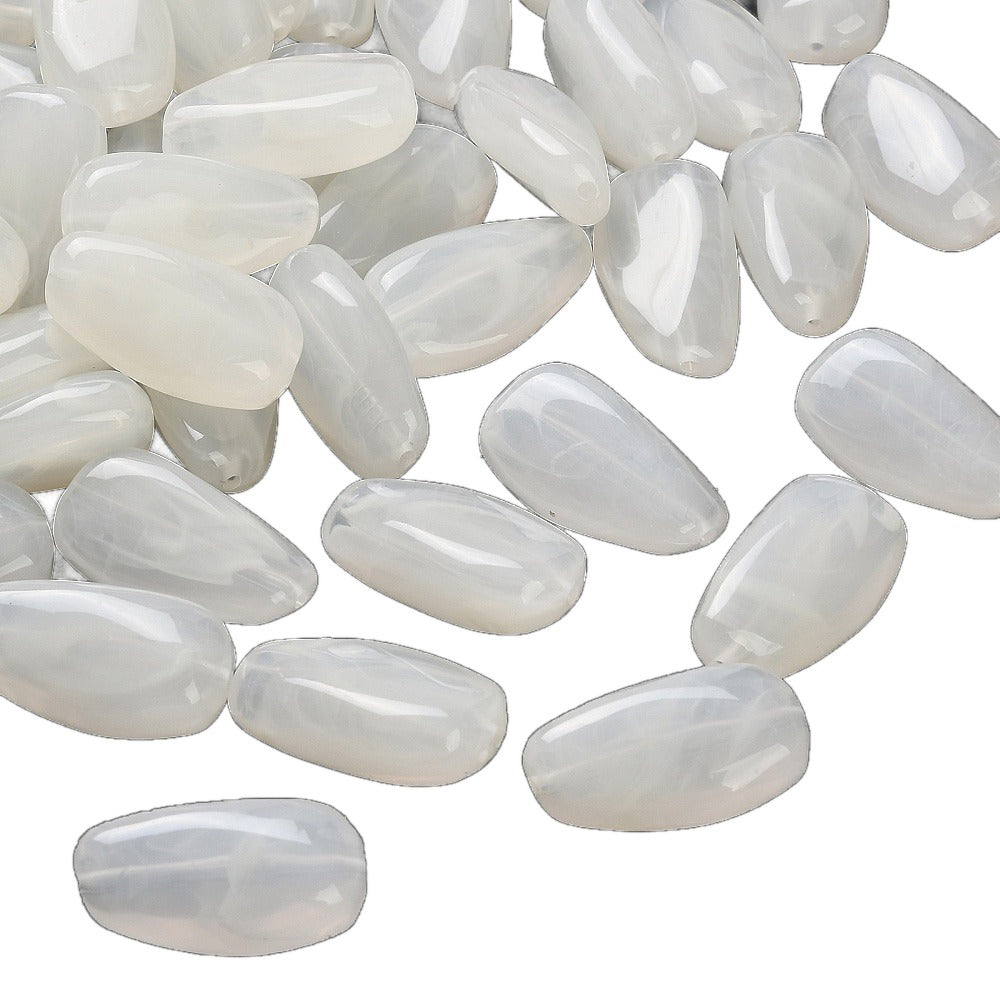 Acryl Kraal Edelsteen Look Nugget Wit 28mm - per stuk-Kralen-Kraaltjes van Renate