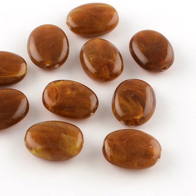 Acryl Kraal Edelsteen Look Ovaal Brown 19mm - per stuk-Kralen-Kraaltjes van Renate