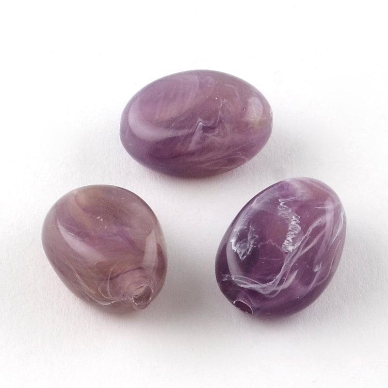 Acryl Gemstone paars 19mm-per stuk-Kralen-Kraaltjes van Renate