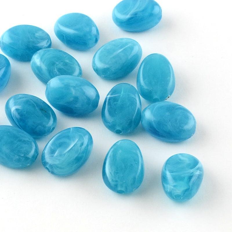 Acryl Kraal Edelsteen Look Ovaal Hemelsblauw 18mm - per stuk-Kralen-Kraaltjes van Renate