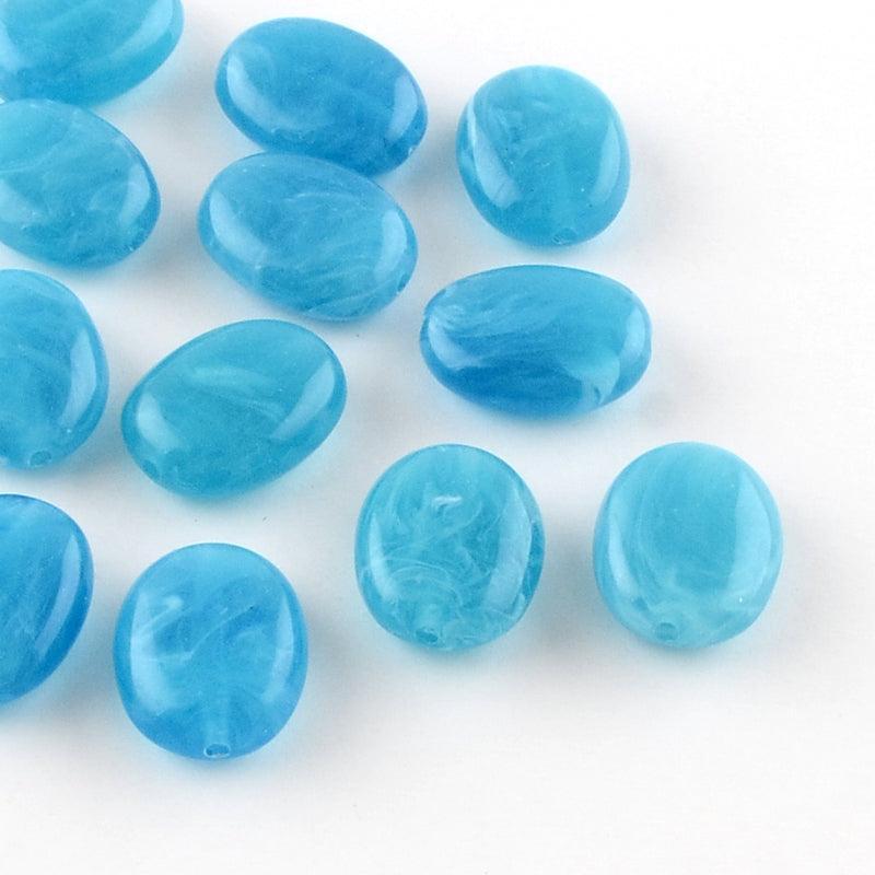 Acryl Kraal Edelsteen Look Ovaal Sky Blue 19mm - per stuk-Kralen-Kraaltjes van Renate