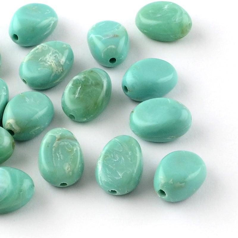 Acryl Kraal Edelsteen Look Ovaal Turquoise 18mm - per stuk-Kralen-Kraaltjes van Renate