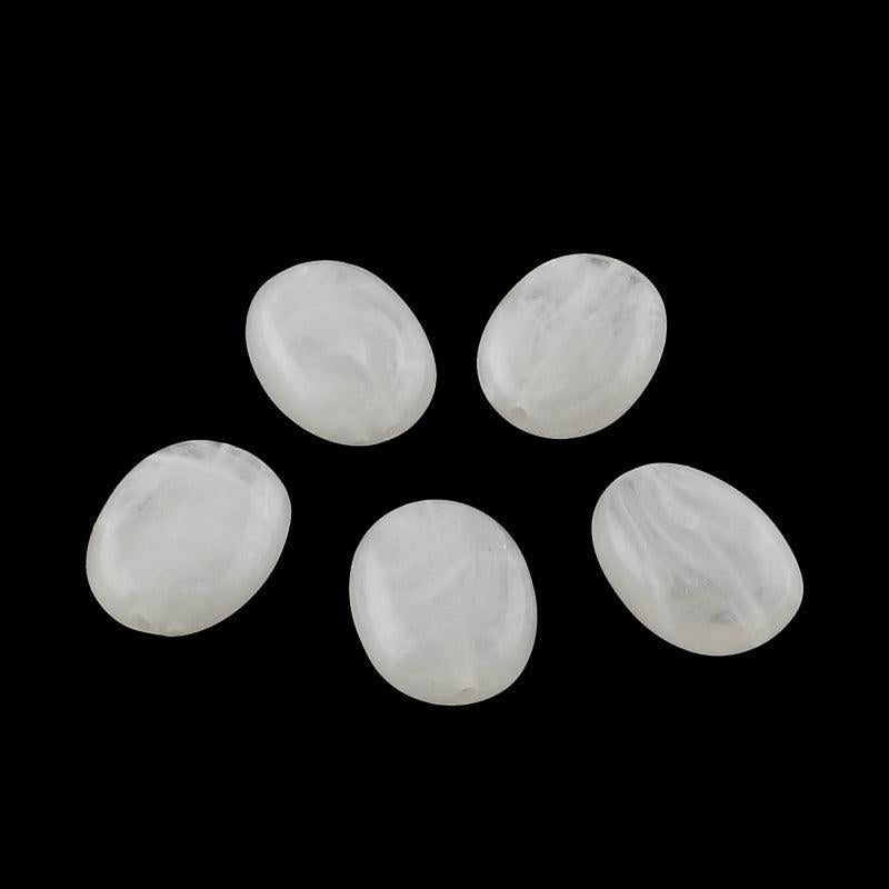 Acryl Gemstone wit 19mm-per stuk-Kralen-Kraaltjes van Renate