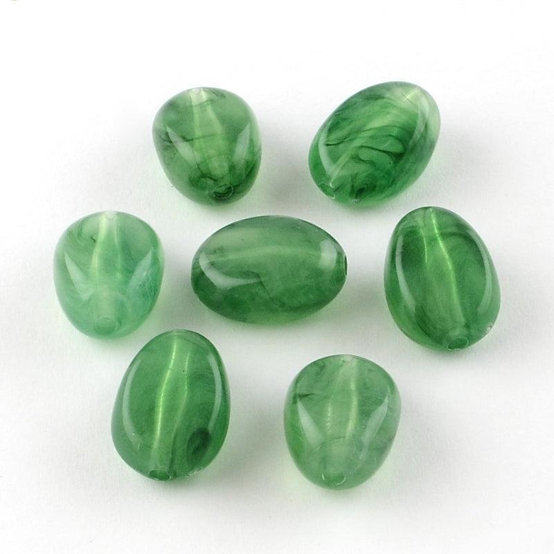 Acryl Kraal Edelsteen Look Ovaal Zeegroen 18mm - per stuk-Kralen-Kraaltjes van Renate