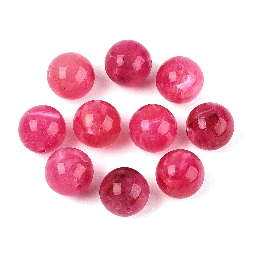 Acryl Kraal Edelsteen Look Rond Felroze 16mm - per stuk-Kralen-Kraaltjes van Renate