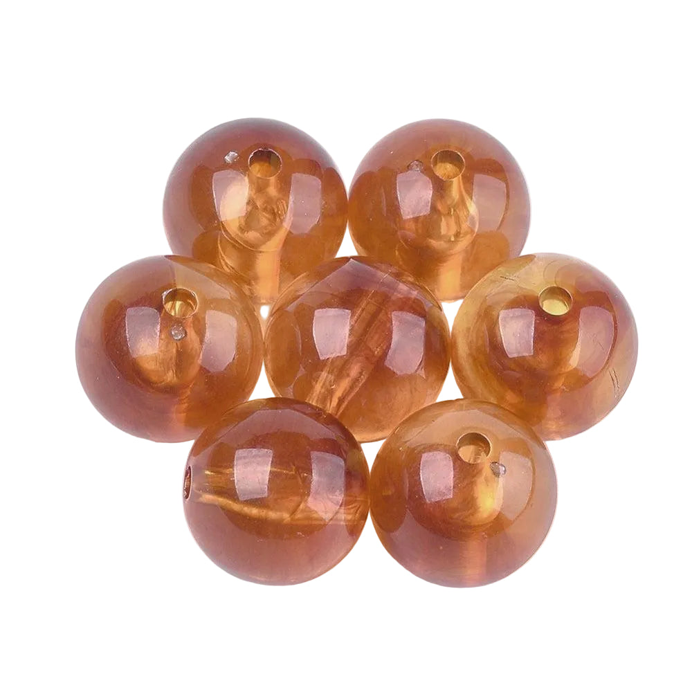 Acryl Kraal Edelsteen Look Rond Karamel 20mm - per stuk-Kralen-Kraaltjes van Renate