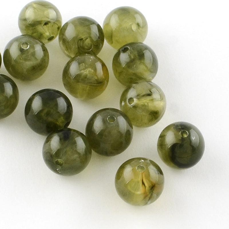 Acryl Kraal Edelsteen Look Rond Olijfgroen 16mm - per stuk-Kralen-Kraaltjes van Renate