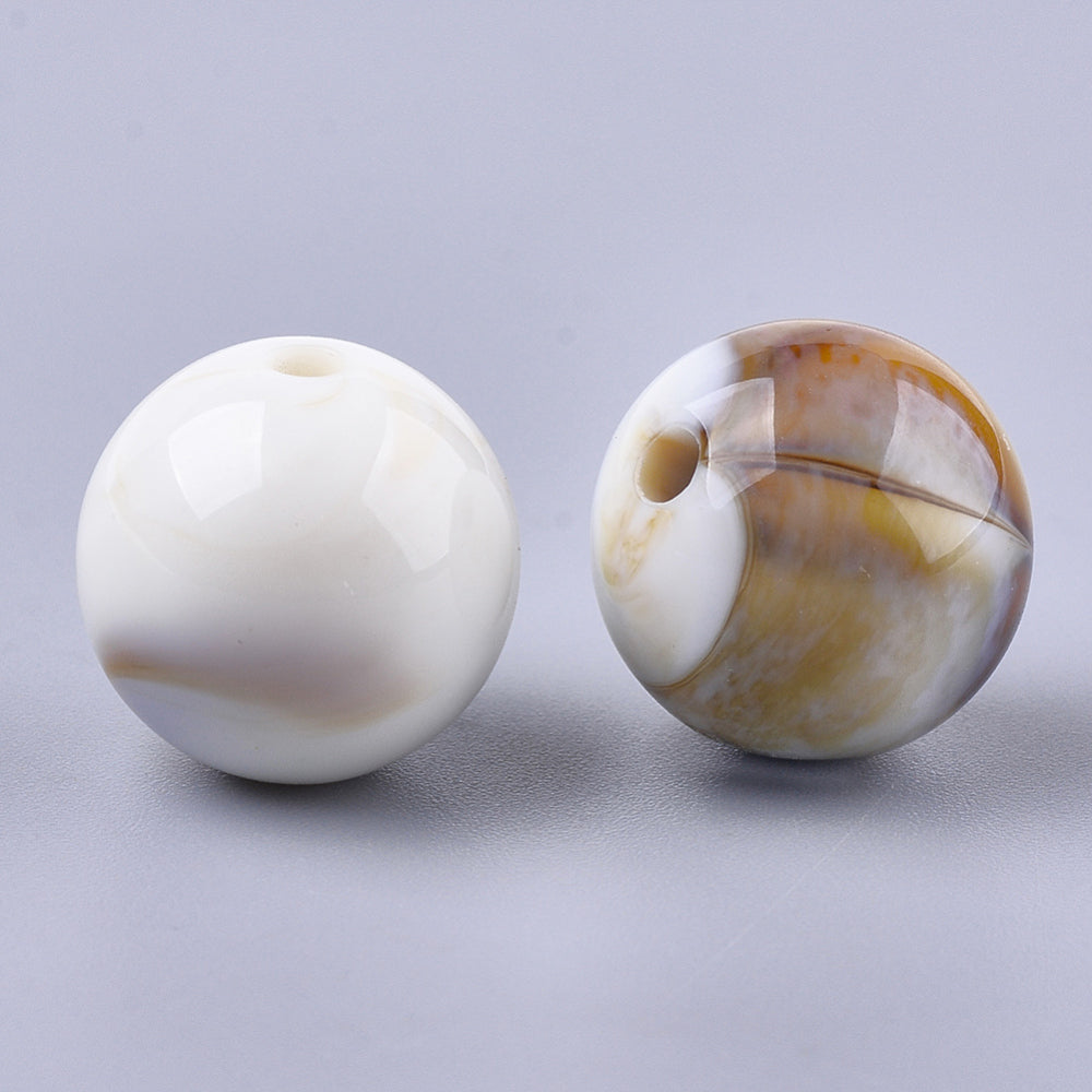Acryl Kraal Edelsteen Look Rond Wit 14mm - per stuk-Kralen-Kraaltjes van Renate