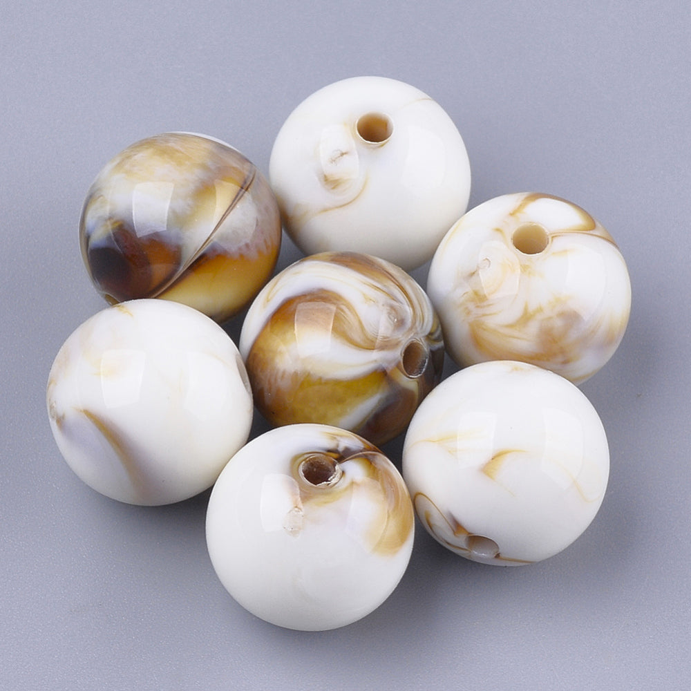 Acryl Kraal Edelsteen Look Rond Wit 14mm - per stuk-Kralen-Kraaltjes van Renate
