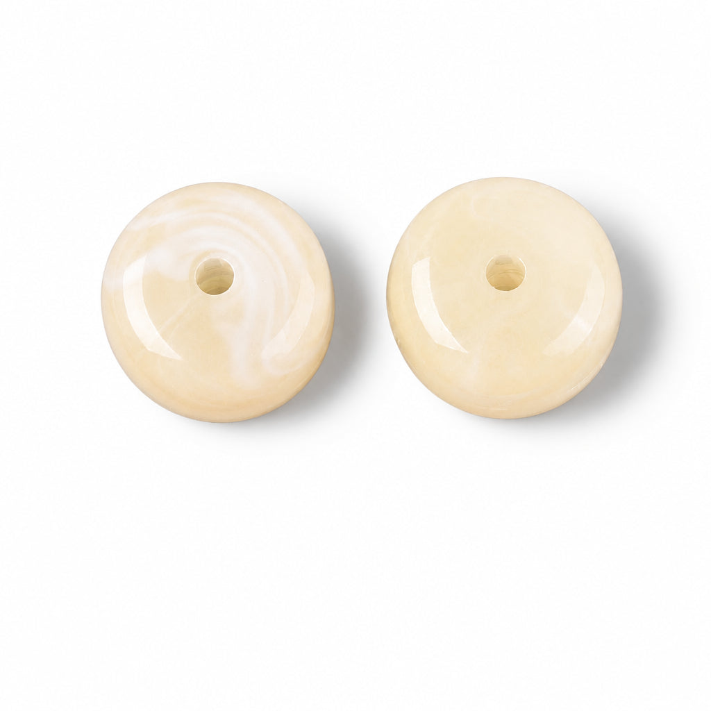 Acryl Kraal Edelsteen Look Rondel Crème 14x9mm - per stuk-Kralen-Kraaltjes van Renate