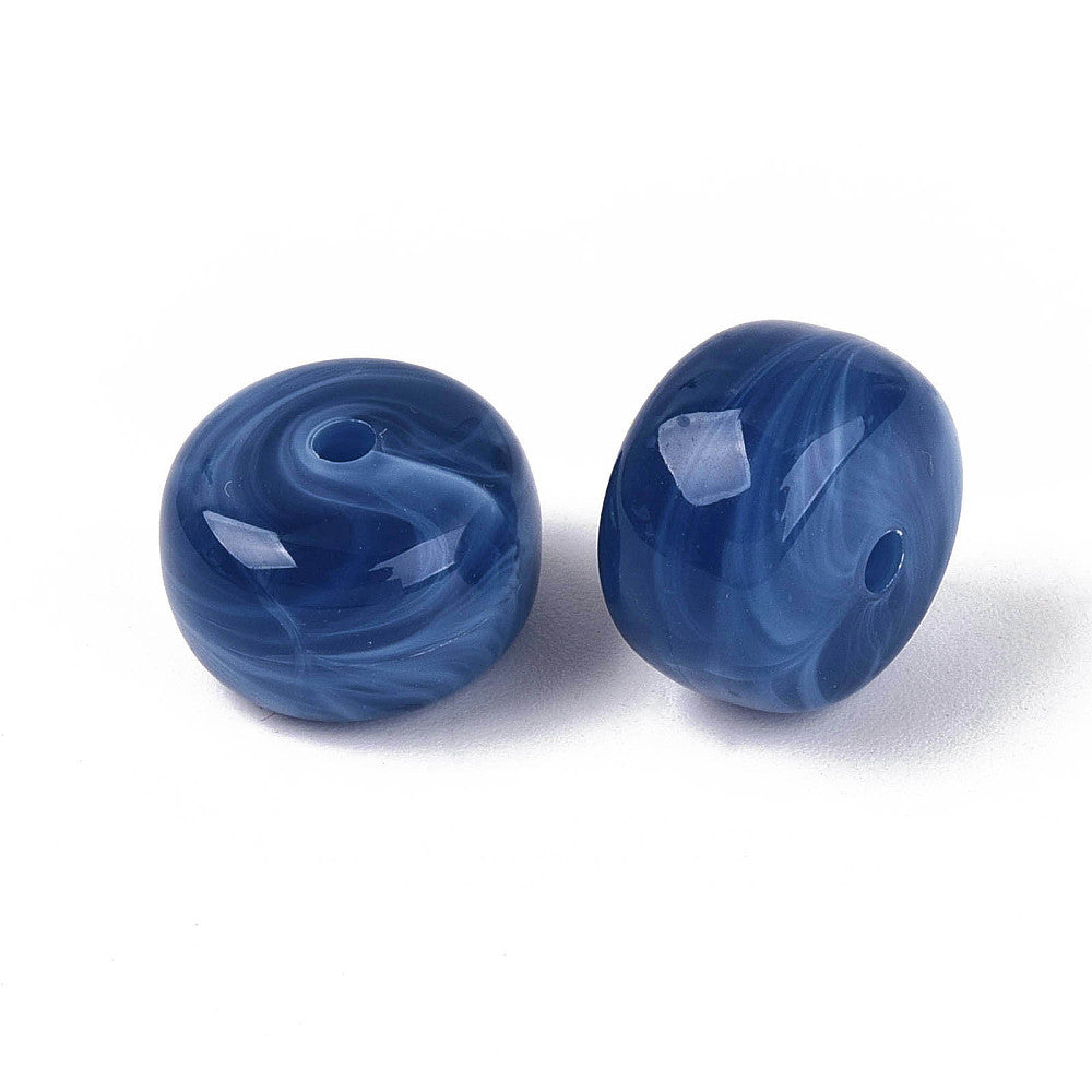 Acryl Kraal Edelsteen Look Rondel Donkerblauw 14x9mm - per stuk-Kralen-Kraaltjes van Renate