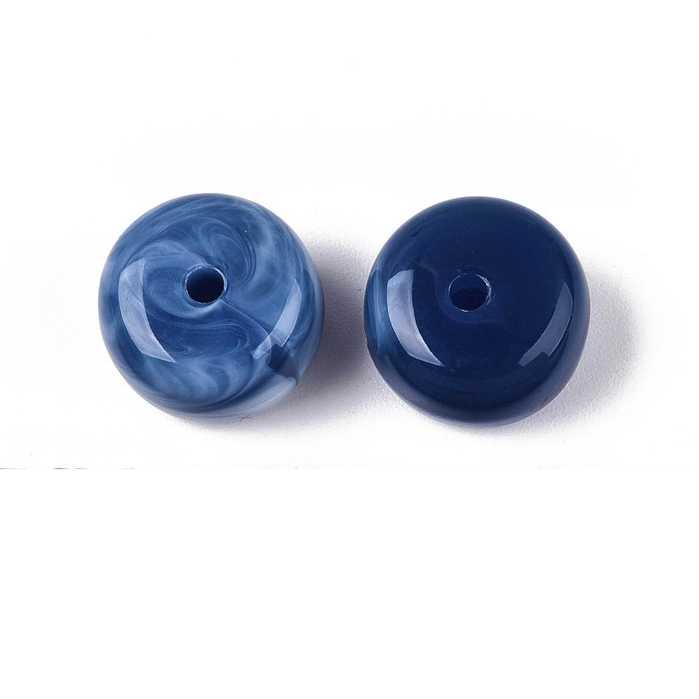 Acryl Kraal Edelsteen Look Rondel Donkerblauw 14x9mm - per stuk-Kralen-Kraaltjes van Renate
