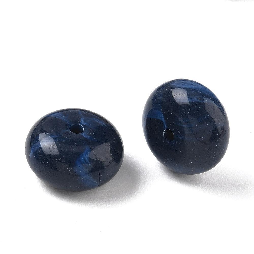 Acryl Kraal Edelsteen Look Rondel Donkerblauw 20x11mm - per stuk-Kralen-Kraaltjes van Renate