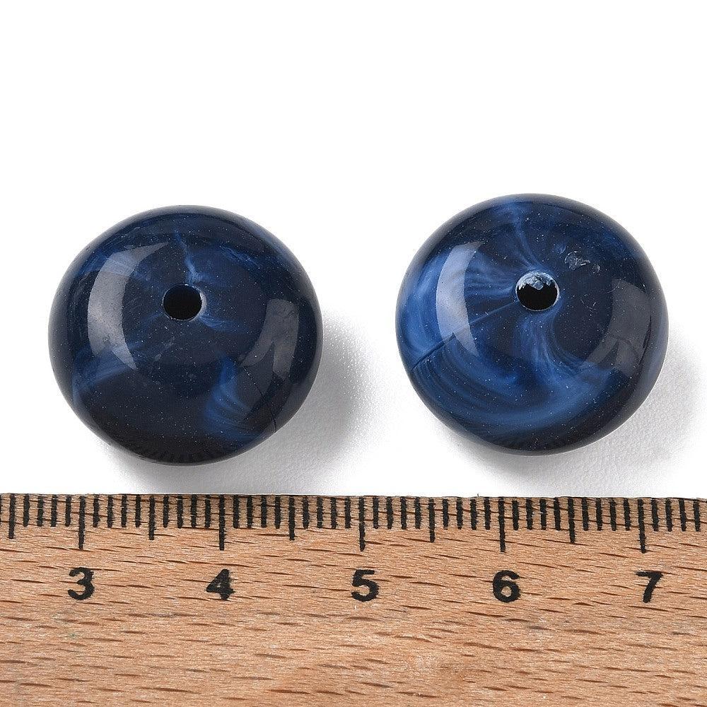 Acryl Kraal Edelsteen Look Rondel Donkerblauw 20x11mm - per stuk-Kralen-Kraaltjes van Renate